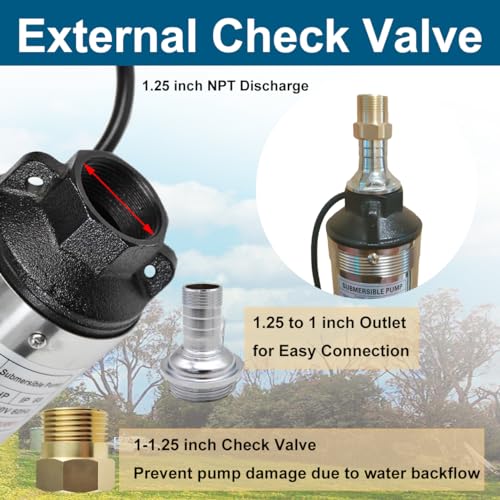 Deep Well Submersible Pump, 1 HP, 115V, Stainless Steel K24607