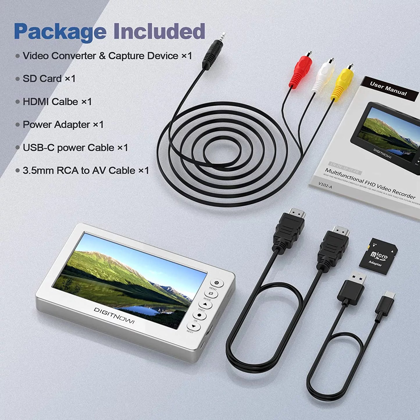 VHS to Digital Converter with 5" OLED Screen, AV and HDMI Support V690085