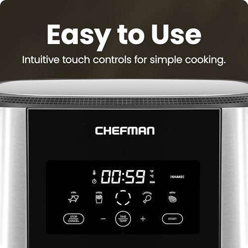 XL 8-Qt Touch Digital Air Fryer, Nonstick Dishwasher-Safe, Stainless Steel P242
