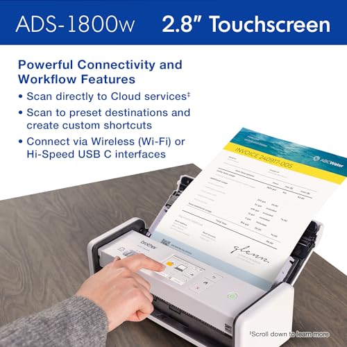 Wireless Compact Desktop Scanner with 30ppm Speed and Touchscreen G146724