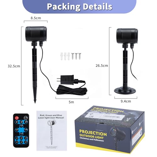 Christmas Laser Lights Projector, Outdoor Moving RGB Starry Show with RF Control T973