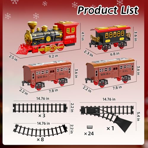 Electric Train Set for Kids with Smoke, Light and Sound, DIY Track Building Toy V61635