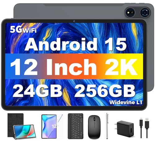 12 inch Android Tablet with Keyboard, 2K Display, 256GB Storage J955286