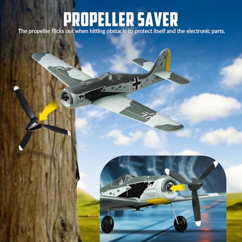 RC Plane 3 Channel Remote Control Airplane Fighter Toy, 2.4GHz 6-axis Gyro, Easy to Fly for Adults Kids Beginners Q215470