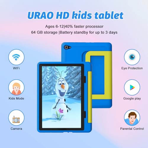 Kids Tablet 10 inch Octa-Core with Case, 64GB Expandable, Parental Control, Dual Camera, WiFi I23112