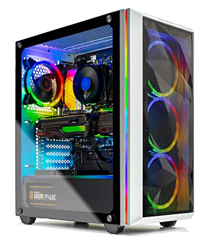 Skytech Chronos Gaming PC Desktop - AMD Ryzen 5 5600X 3.7GHz, AMD 6800 16G GDDR6, 16GB DDR4 3200, 1TB NVMe SSD, 650W Gold PSU, AC WiFi, Windows 10 Home 64-bit