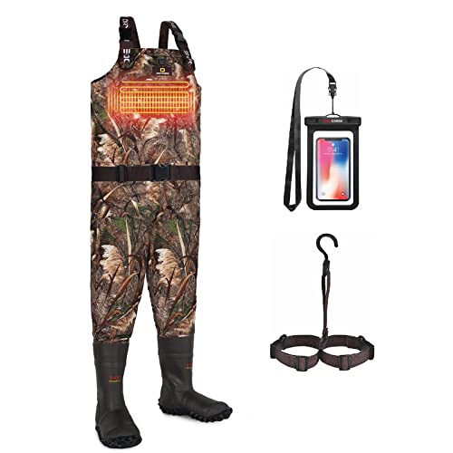 DRYCODE Chest Waders for Men with 1600g Boots, Waterproof Fleece-Lined Insulated Wader with Boot Hanger for Hunting