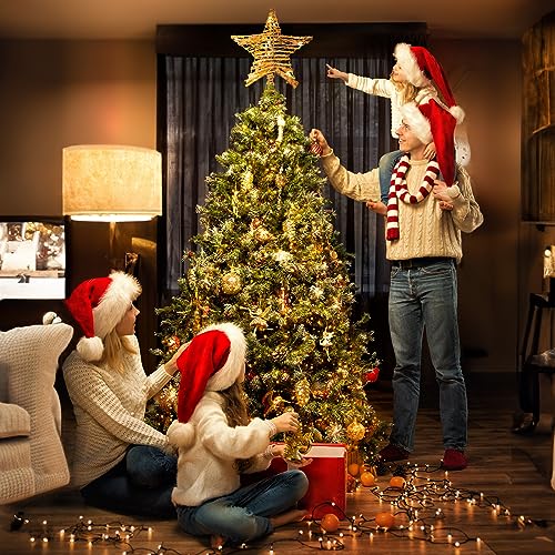 3D Rattan Christmas Tree Star Topper with Lights K600255