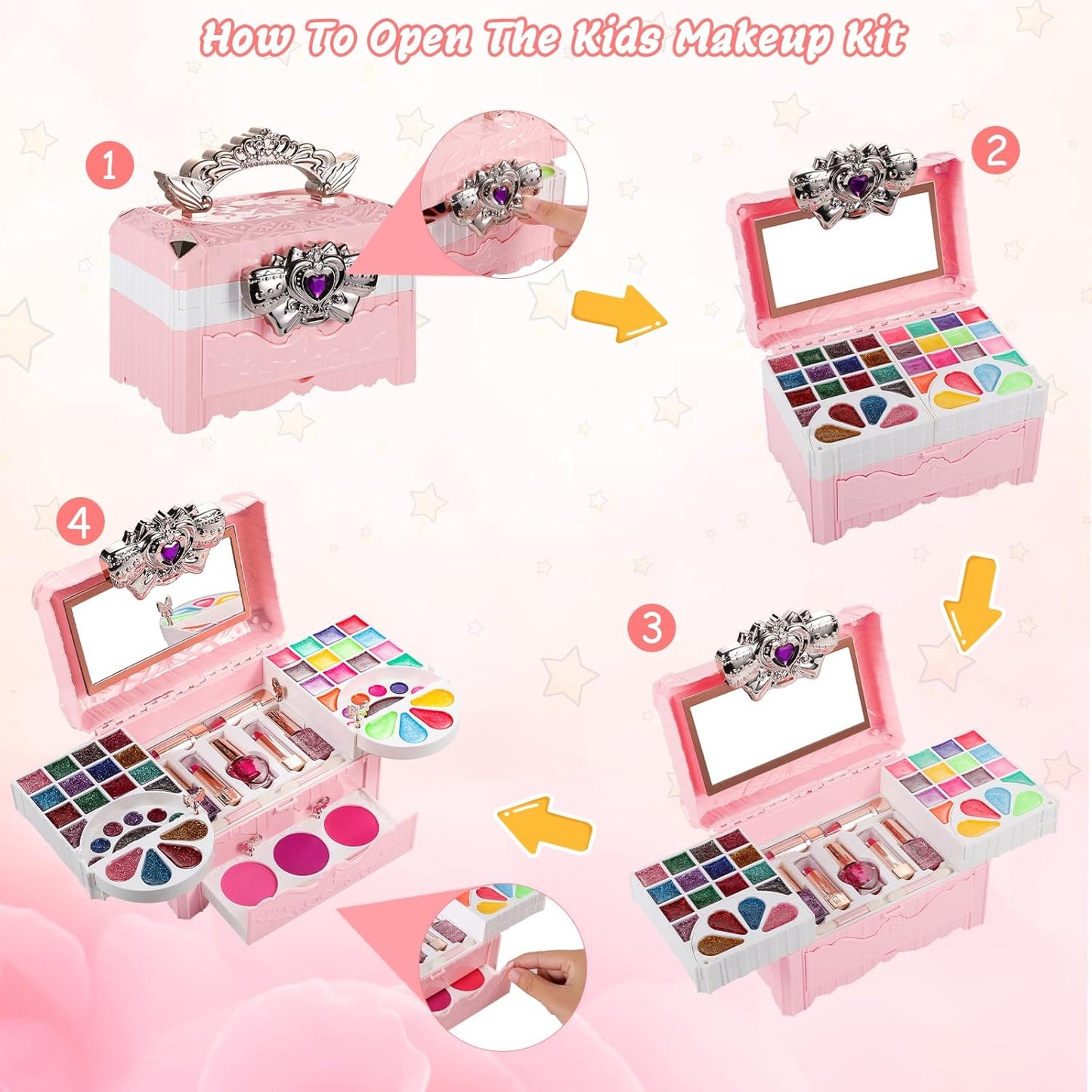 Washable Kids Makeup Kit Pretend Play Toy for Girls P14651