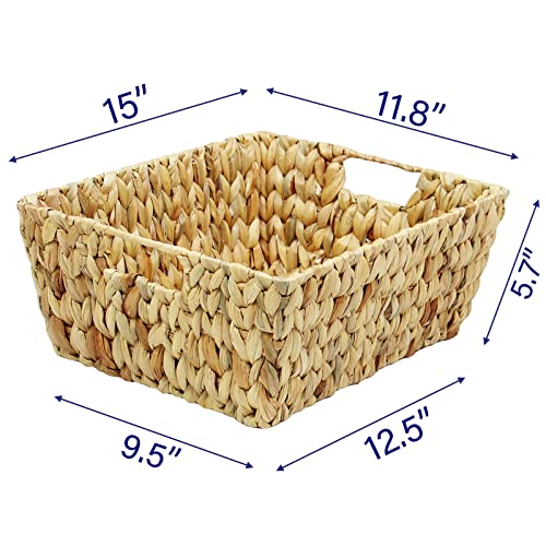 Large Square Hyacinth Storage Baskets with Handles, 2-Pack A20768