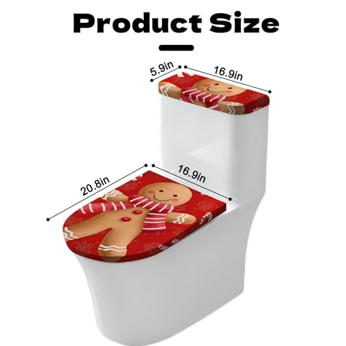 Christmas Toilet Lid Cover, Washable Bathroom Accessory O828