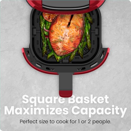 2 Qt Mini Air Fryer with Digital Timer and Nonstick Basket D4952