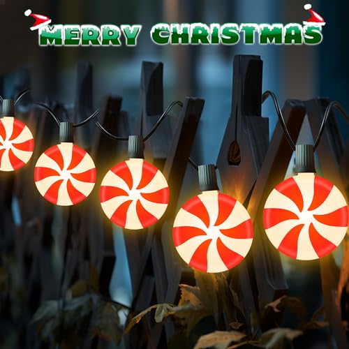 Unicorn Christmas Lollipop Pathway Lights, 10 LED Peppermint String Lights with Stakes M138626