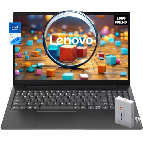 Lenovo Newest V15 Essential Laptop | Intel Multitasking 4-core Processor | 32GB RAM | 1TB SSD | 15.6" FHD 1080p Display | Ethernet RJ-45 | Rugged Design | Windows 11 Pro | WOWPC 500G Portable Drive