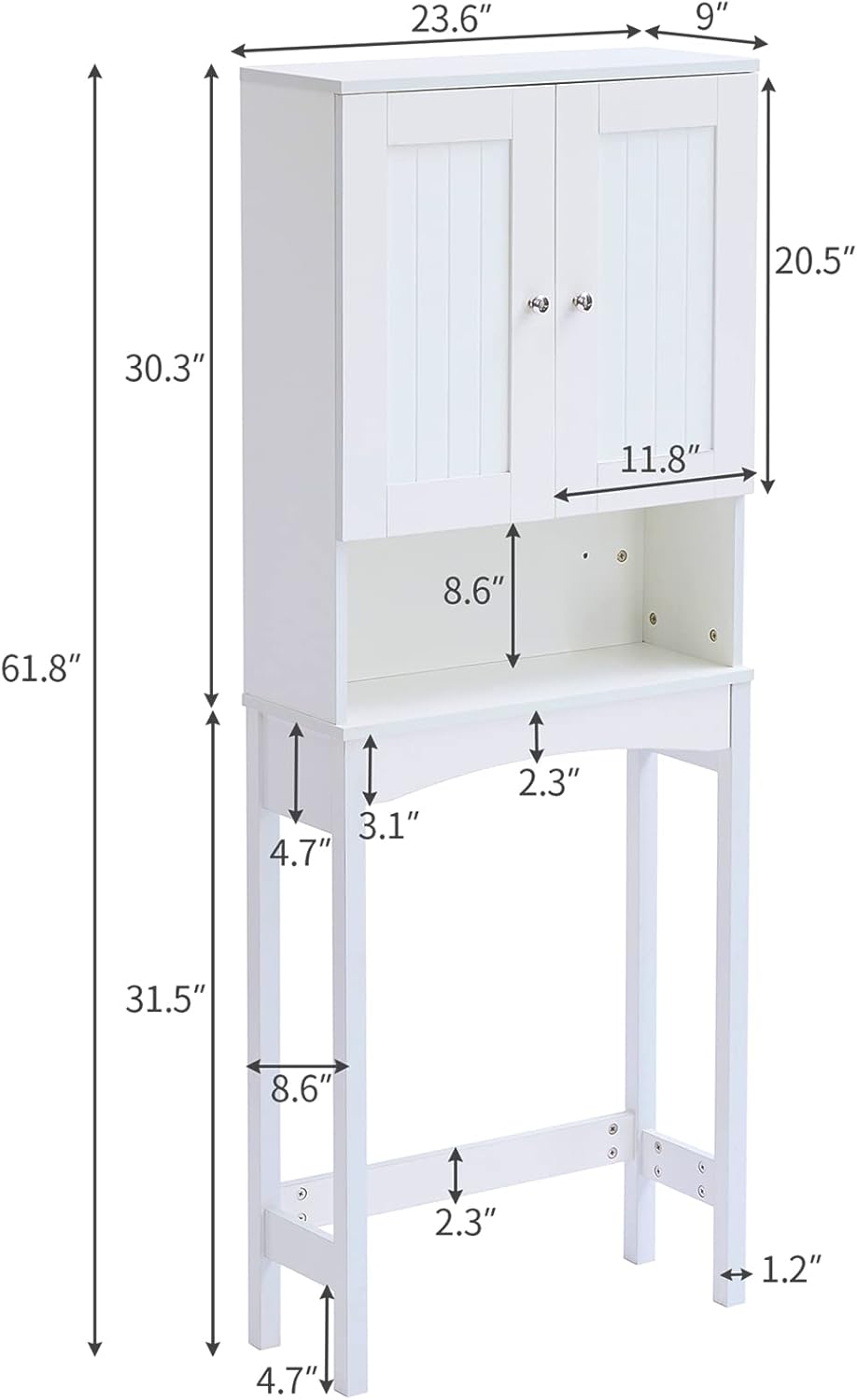 Over The Toilet Storage Cabinet with Double Doors W559684