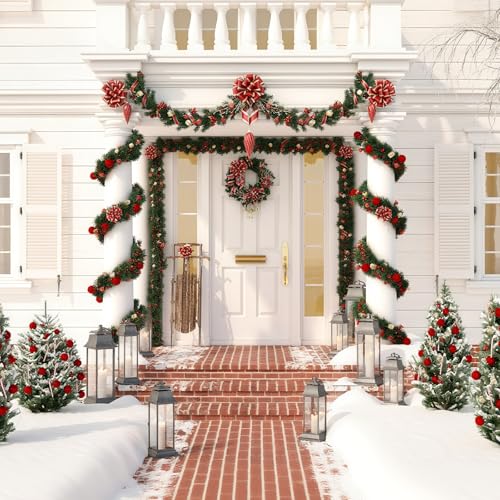 50ft Green Artificial Pine Garland for Indoor Outdoor Christmas Decor Q308536