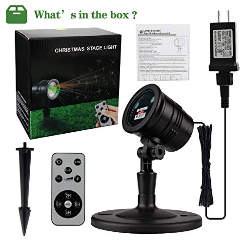 Christmas Laser Lights Red and Green Star Show for Indoor Outdoor Decor O2184
