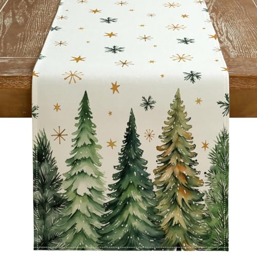 Christmas Table Runner 13x72 Inch, Red Winter Holiday Decor S612