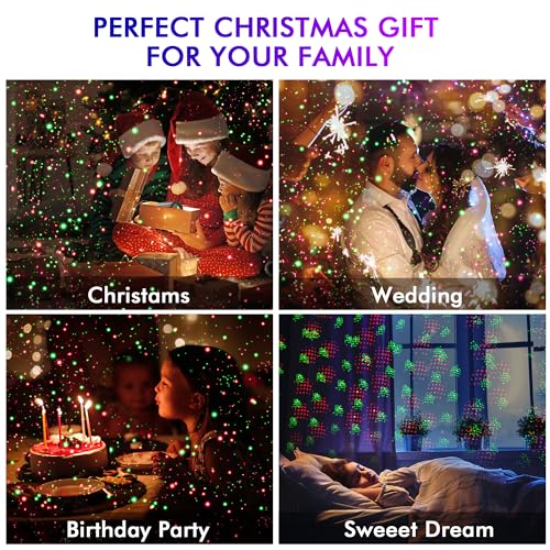 Christmas Projector Lights Outdoor, Red & Green with Remote and Timer, IP65 Waterproof Q3610