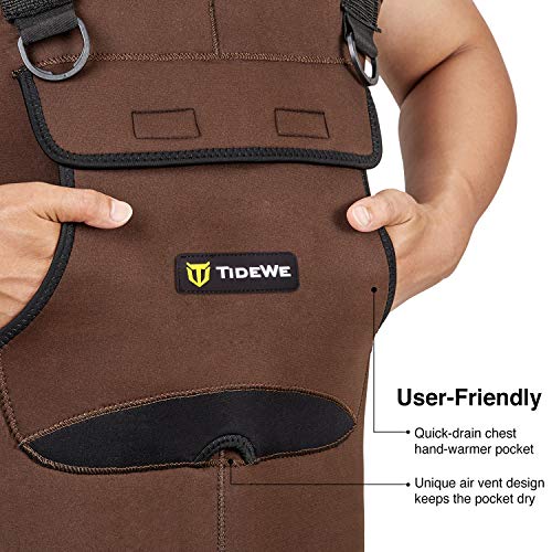Neoprene Chest Waders with Cleated Bootfoot for Men, Waterproof Fishing & Hunting H1710