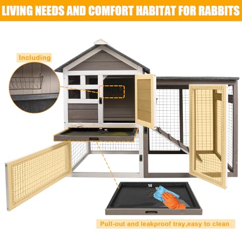 2-Story Rabbit Cage with Pull Out Tray and Wooden Ramp Q103