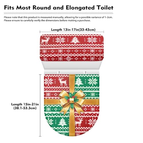 Christmas Toilet Lid and Tank Cover Set for Bathroom Decor Q334993