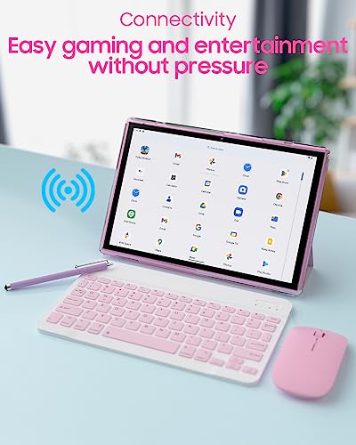 10 inch Android Tablet with Keyboard, Mouse, Stylus Pen and Case K7713