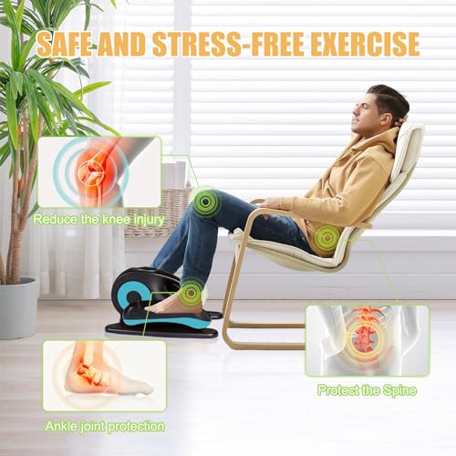 Under Desk Elliptical Machine, Seated Leg Exerciser with Remote Control V886521