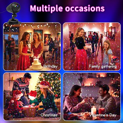 Laser Christmas Projector Lights Outdoor, Red and Green Stars, IP65 Waterproof H73494