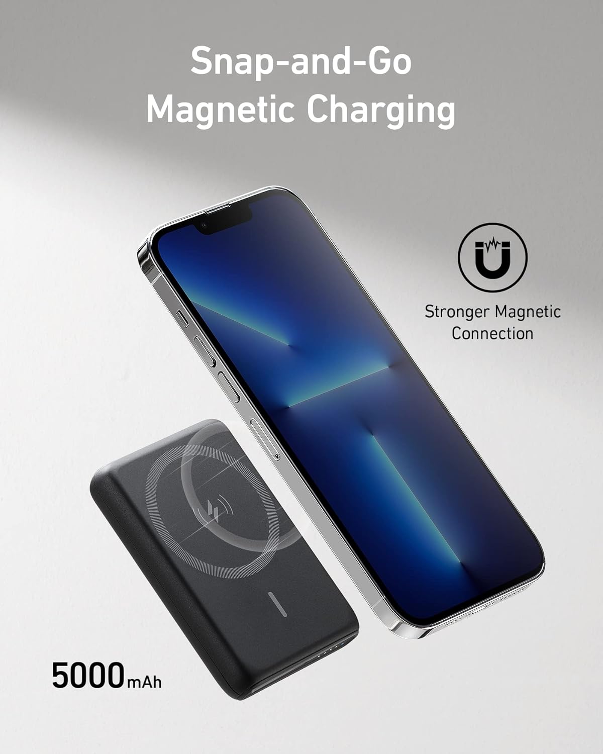 Magnetic Wireless Portable Charger 5000mAh with USB-C Cable E270965