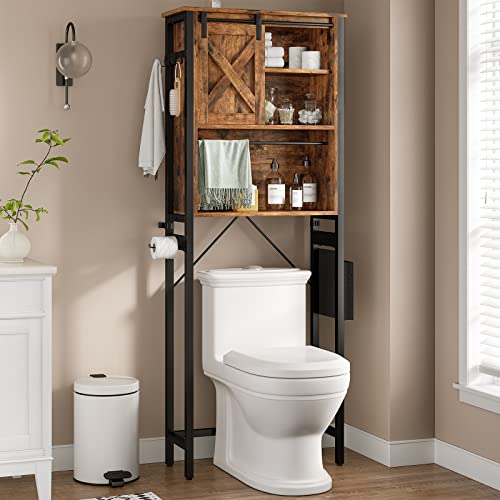 Over The Toilet Storage Cabinet, 4-Tier Bathroom Shelves, Vintage White D42104