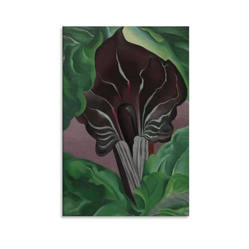 YOUMENG Georgia OKeeffe Painting Art Poster Red Flowers Aesthetic Poster (3) Canvas Poster Wall Art Decor Print Picture Paintings for Living Room Bedroom Decoration Frame-style 12x18inch(30x45cm)