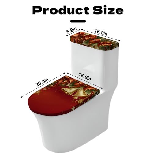 Christmas Toilet Lid Cover, Washable Bathroom Accessory O828