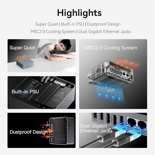 Mini PC, AMD Ryzen 5 6600H, 24GB DDR5 RAM, 1TB SSD, Dual HDMI, WiFi 6, Windows 11 Pro C703142