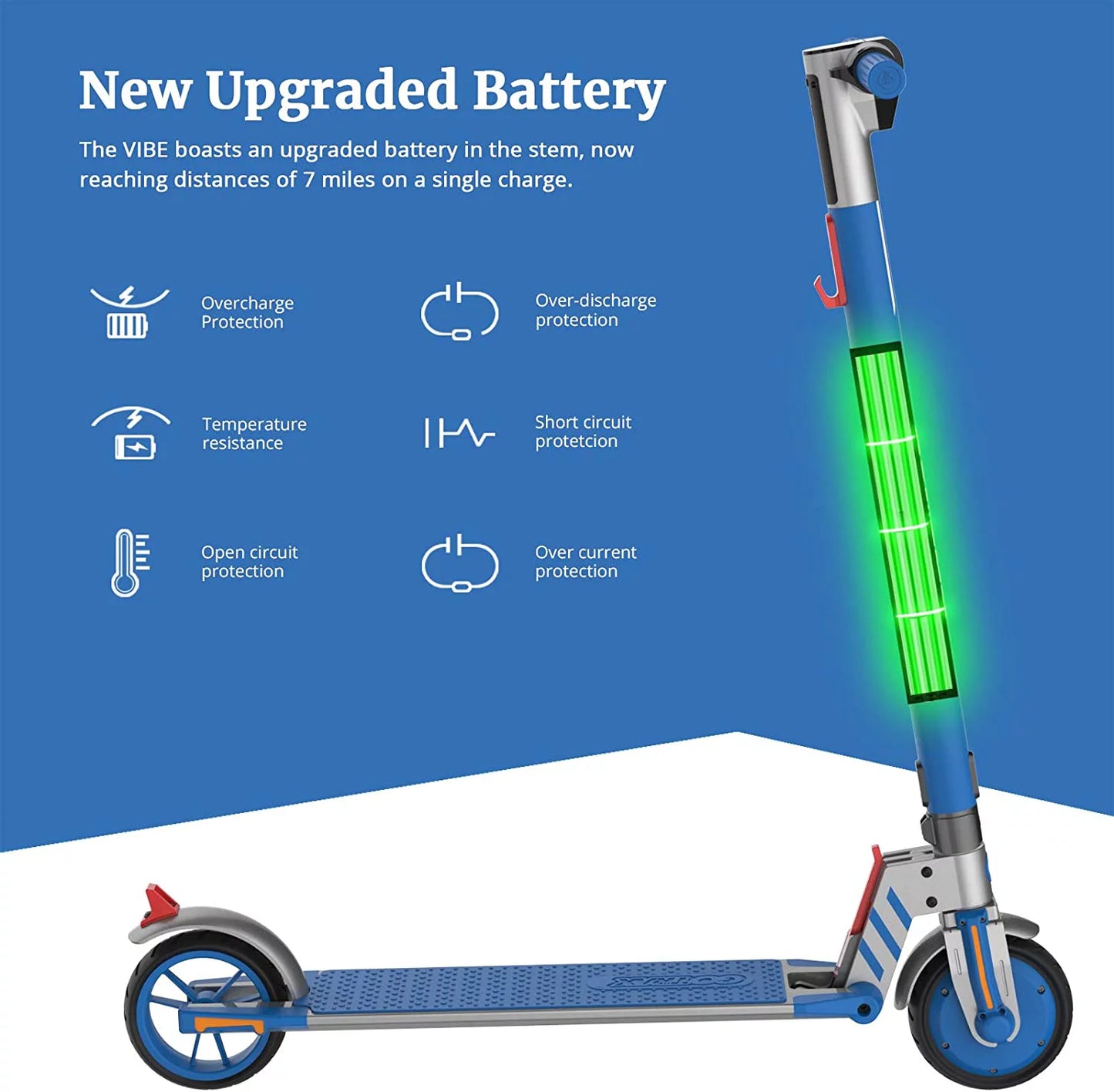 Kids Electric Scooter 200W Foldable Commuting, Blue K100693