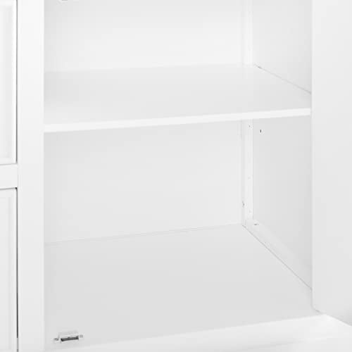 White Kitchen Island with Faux Marble Top T913393