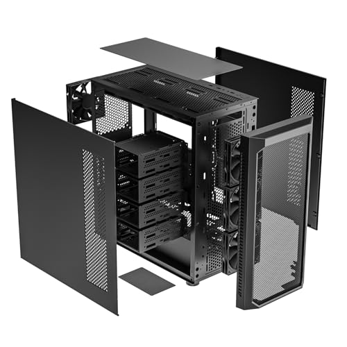 ATX NAS Computer Case Mid Tower with 4x120mm Fans, USB 3.0, 10x3.5'' HDD + 3x2.5'' SSD Q769998