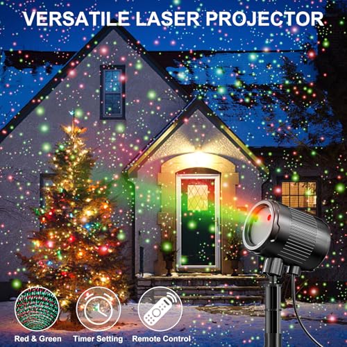 Christmas Laser Projector Light Outdoor, RGB Firefly Moving Lights, IP65 Waterproof for Garden Yard Party Decor W6136