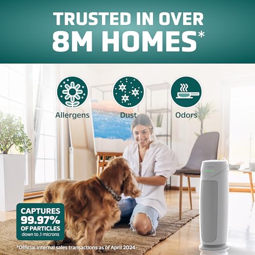 Air Purifier with HEPA Filter for Large Rooms, Removes Smoke, Pet Dander, Pollen, and Odors E469