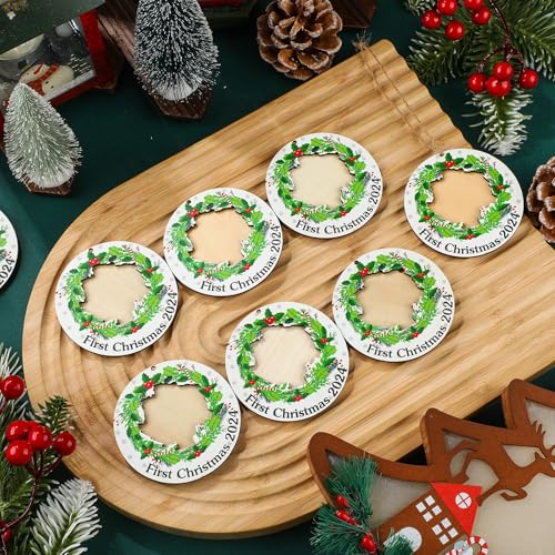 24 Pcs Christmas Photo Ornament Frames for Baby First Christmas Tree Keepsake F1934