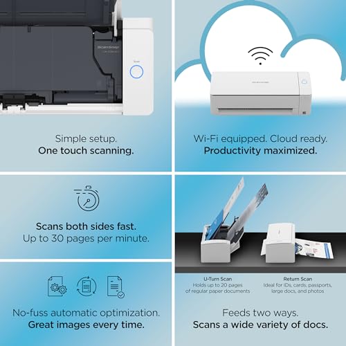 Compact Wireless Double-Sided Document Scanner with Auto Feeder Z26927