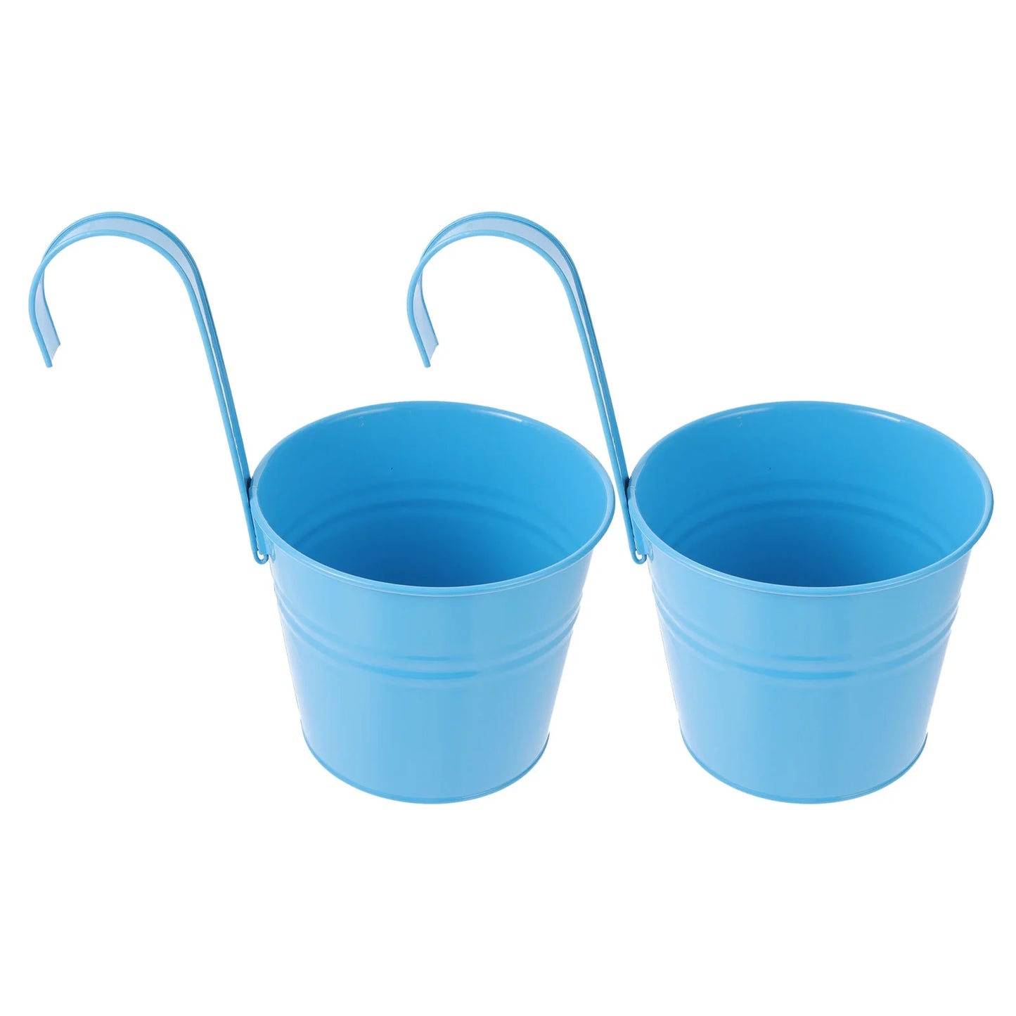 Vintage Hanging Flower Pots Plant Bucket Tinplate Planters G369834