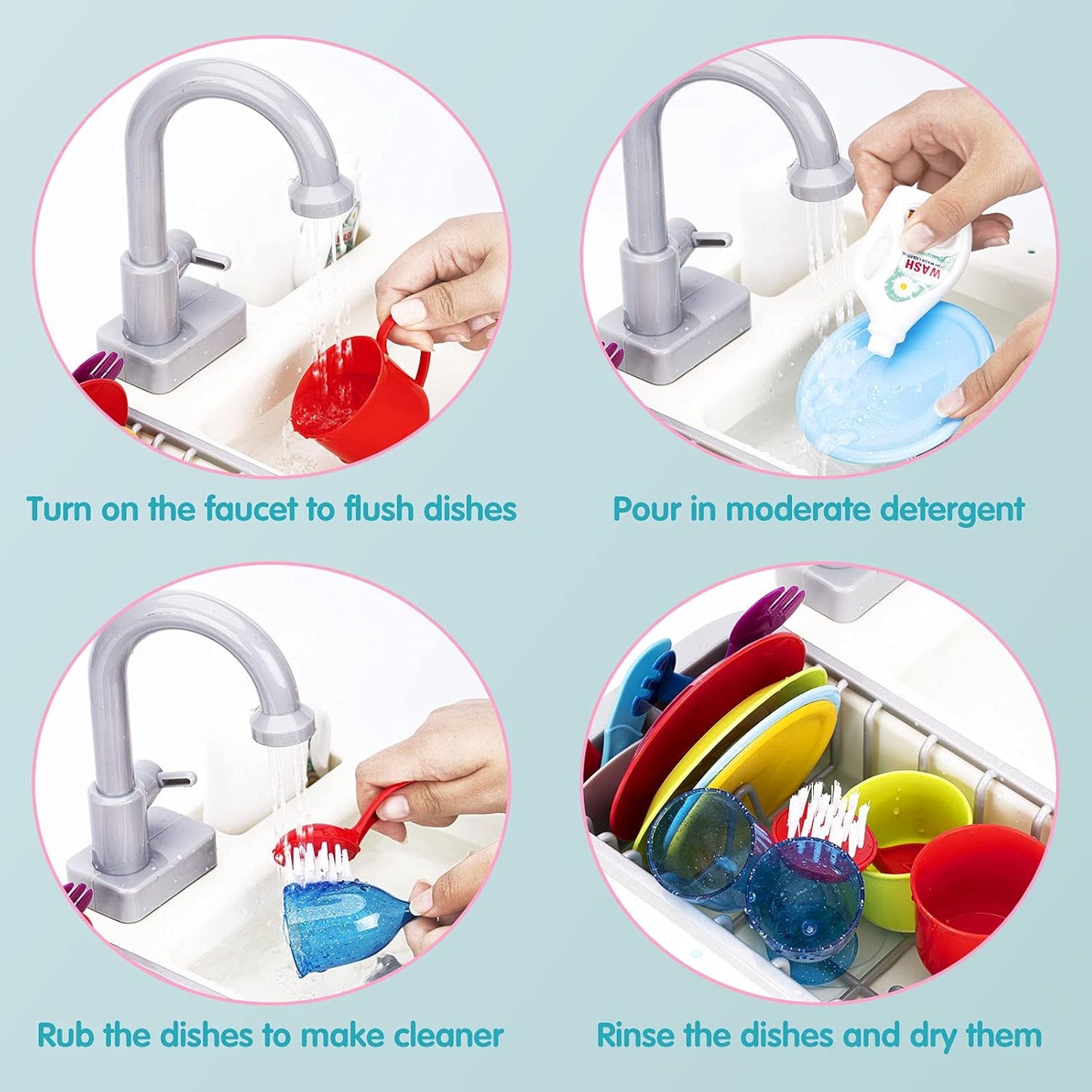 Baby Bath Play Sink Toys with Running Water for Toddlers H5602