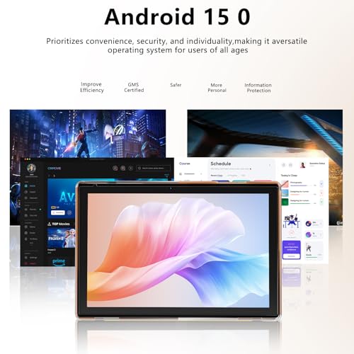 Tablet 10 Inch, 18GB RAM 128GB ROM, 2 in 1 with Keyboard Mouse Stylus K7381