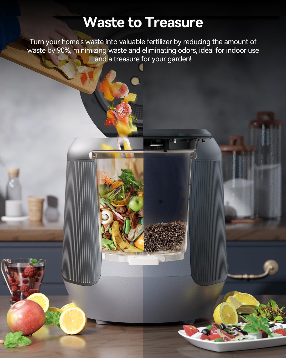 Kitchen Countertop Electric Composter, 4.2L Odorless Quiet A9663