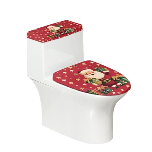 Christmas Toilet Lid and Tank Cover Set for Bathroom Decor Q334993