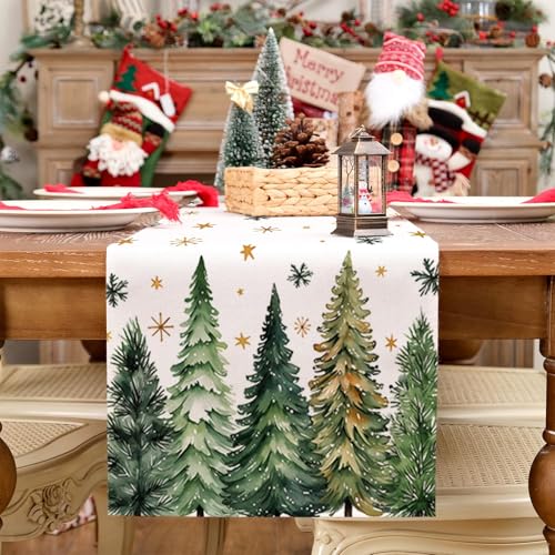 Christmas Table Runner 13x72 Inch, Red Winter Holiday Decor S612