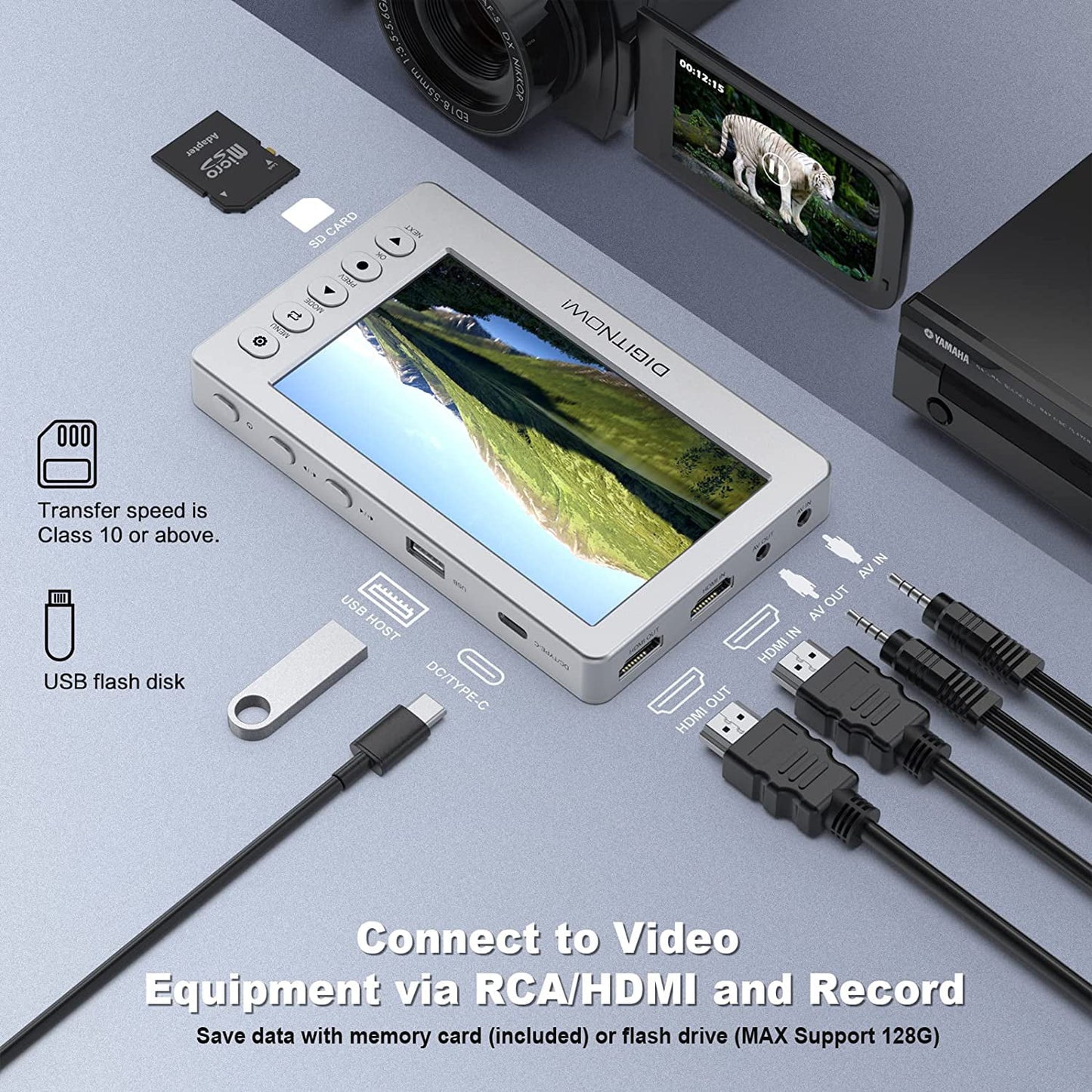 VHS to Digital Converter with 5" OLED Screen, AV and HDMI Support V690085