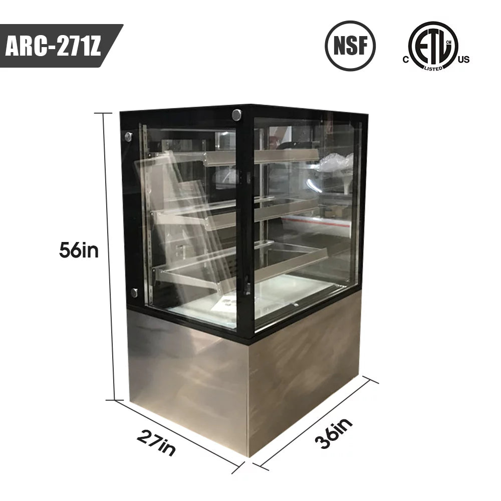 Commercial Refrigerated Bakery Display Cooler Case with Glass Curved Front E176108