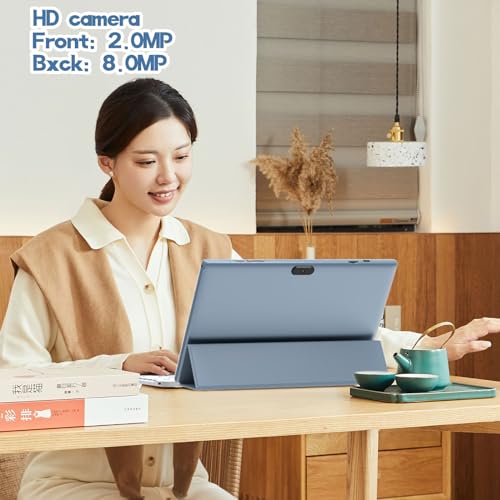 Tablet 10.1 inch Android 14 with Keyboard Case, Mouse, Stylus, 8GB+64GB, HD Touch Screen, Dual Camera, Wi-Fi, Blue W566112